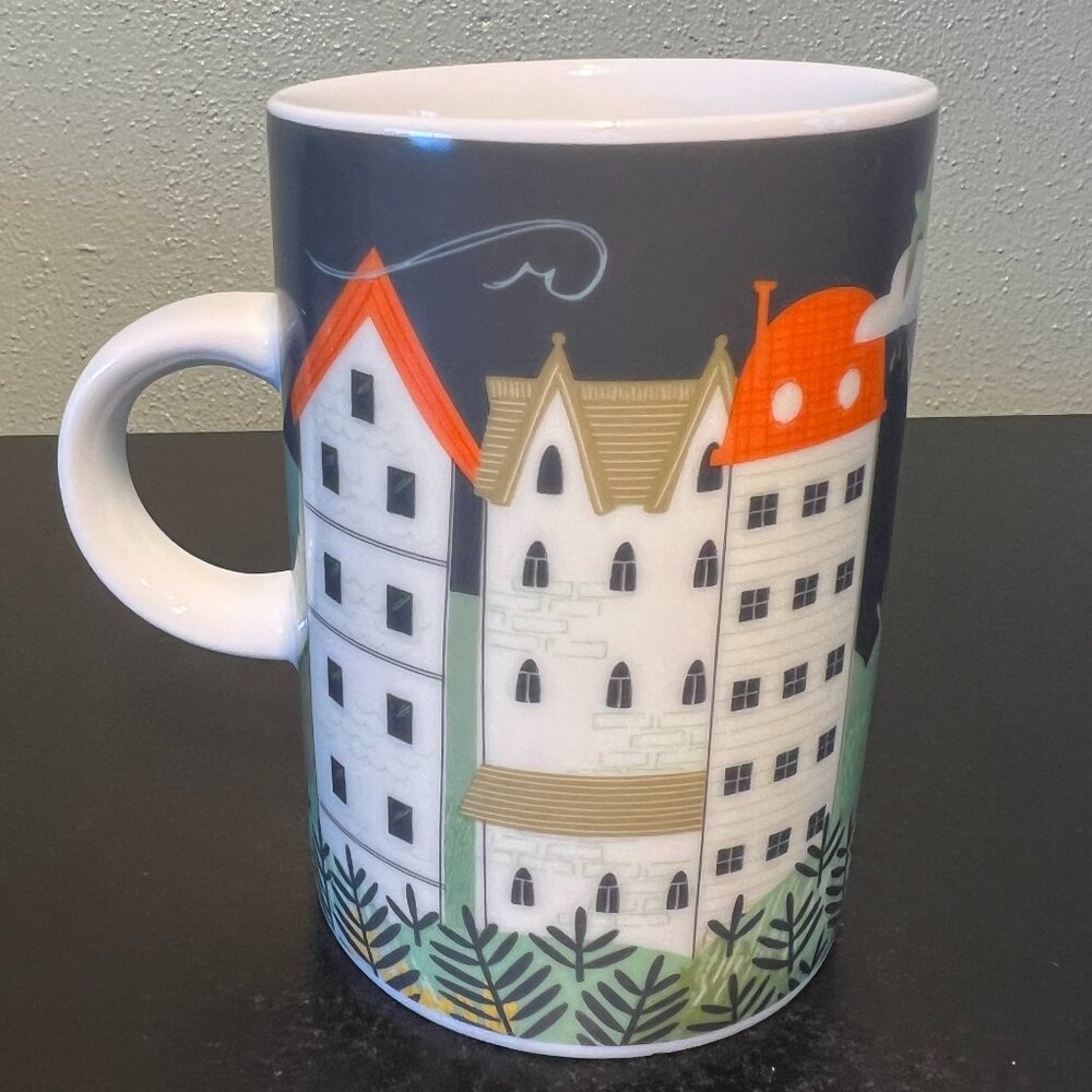 DANICA STUDIO Hill and Dale Porcelain Coffee Cup Mug Tall Row Houses